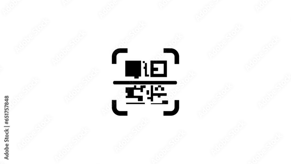 Scanning the QR code icon animation, QR code being scanning concept. k1_1356 Scanning the QR code icon animation, QR code being scanning concept. k1_1356