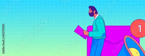 Notification announcement vector creative flat hand drawn illustration