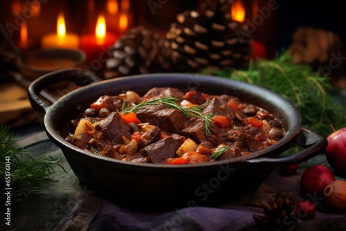 Savor the Traditional Flavors of Finland with a Close-Up of Reindeer Stew, the Exquisite Poronkäristys