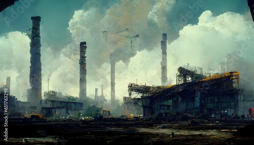 Factory environment ruins wallpaper 