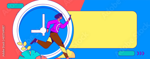 People exercising healthy running vector internet operation illustration