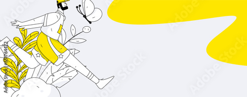 People exercising healthy running vector internet operation illustration