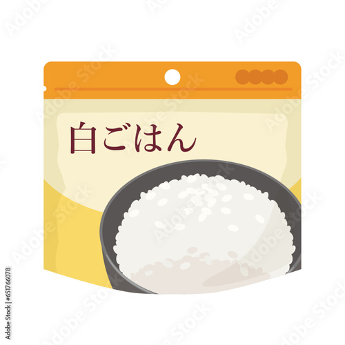 非常食白ごはん_ベクターイラスト