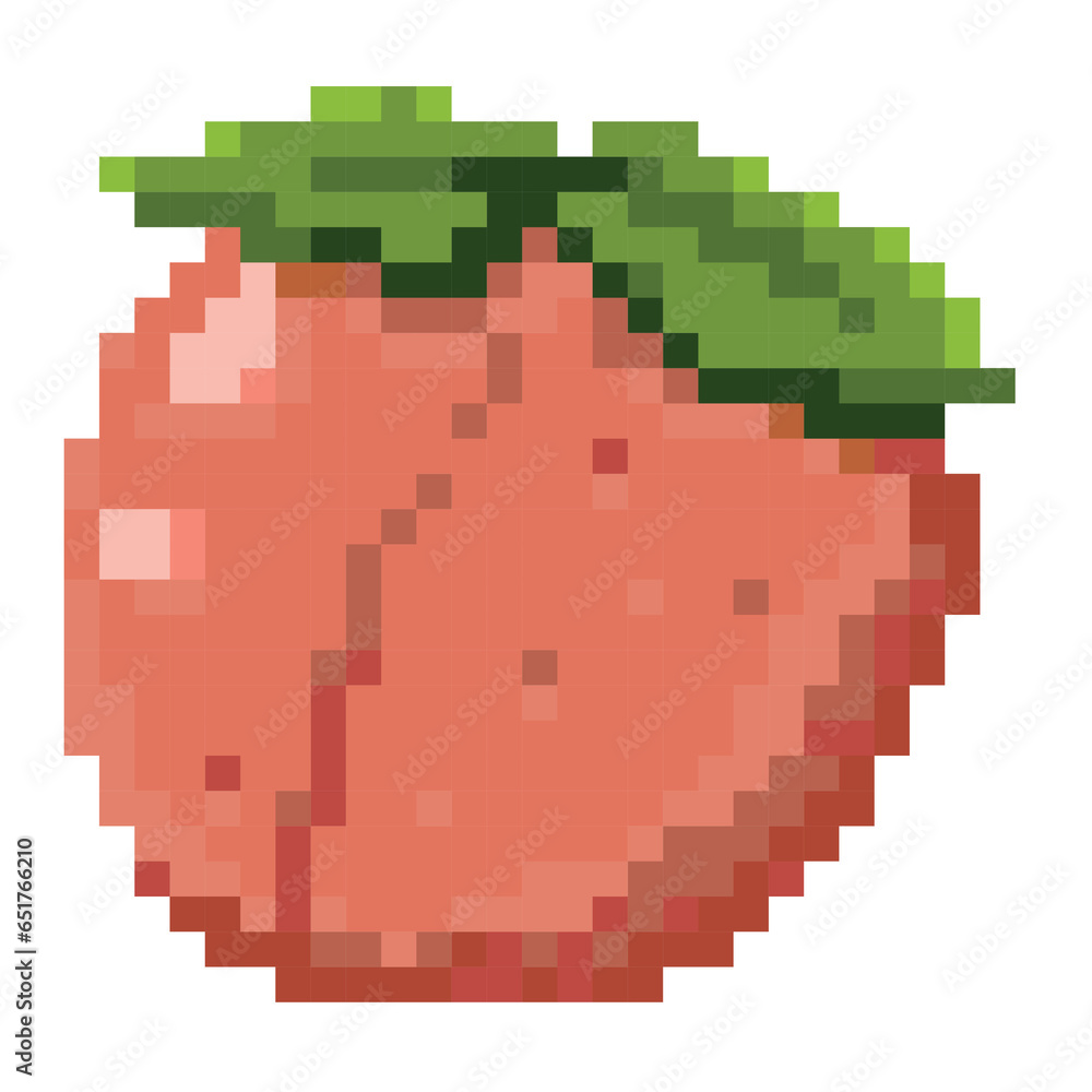 peach fruit pixel art