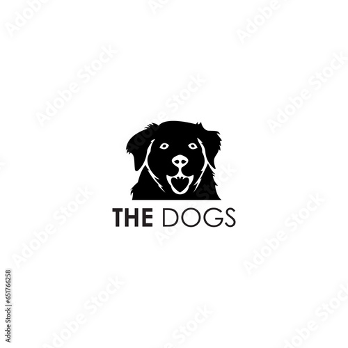 Stylized silhouette of a dog. Artistic creative idea. Labrador logo design template. Vector illustration.