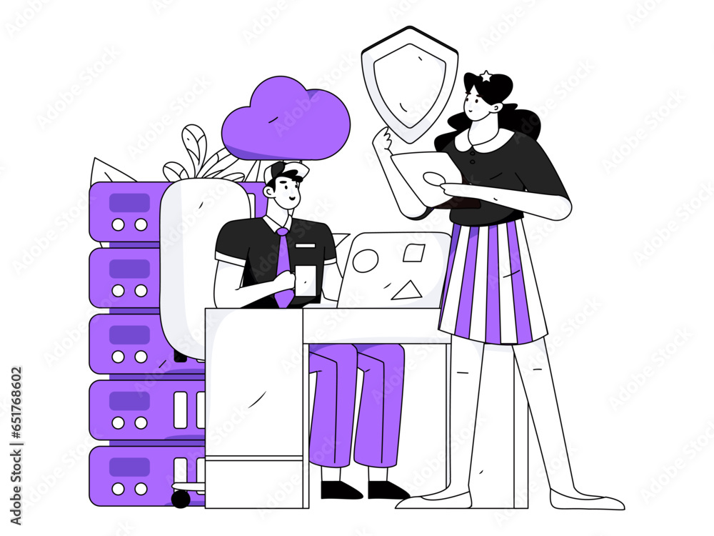 Business work characters flat vector concept operation hand drawn illustration Business work characters flat vector concept operation hand drawn illustration