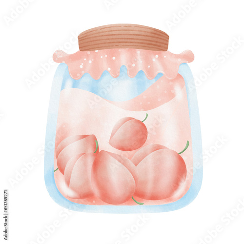 jar of pickled peaches