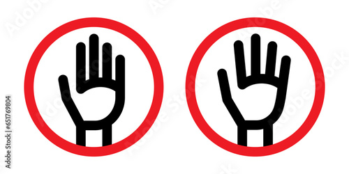 Illustration of hand gesture to stop.