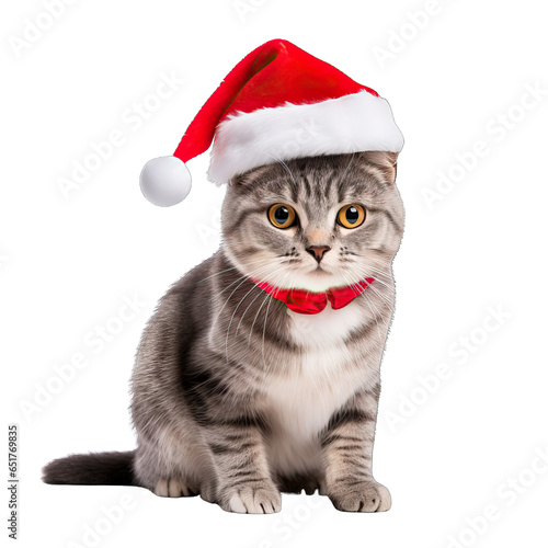 Domestic Shorthair Cat Christmas clip art003.png © Fun it is