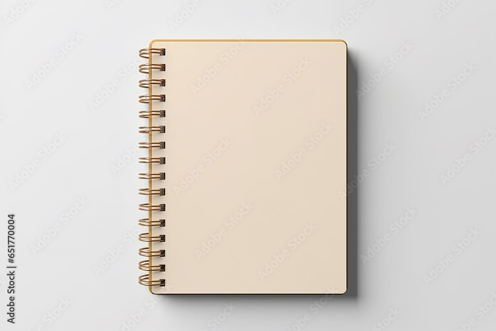 ai generated A blank notebook mockup with a top view perspective. - obrazy, fototapety, plakaty 