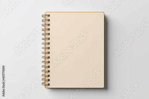 ai generated A blank notebook mockup with a top view perspective. photo
