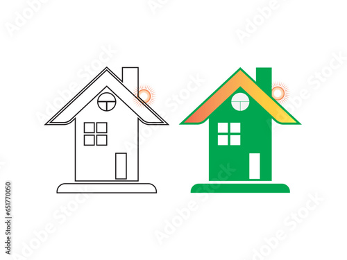 Top Home and House icon vector illustration.