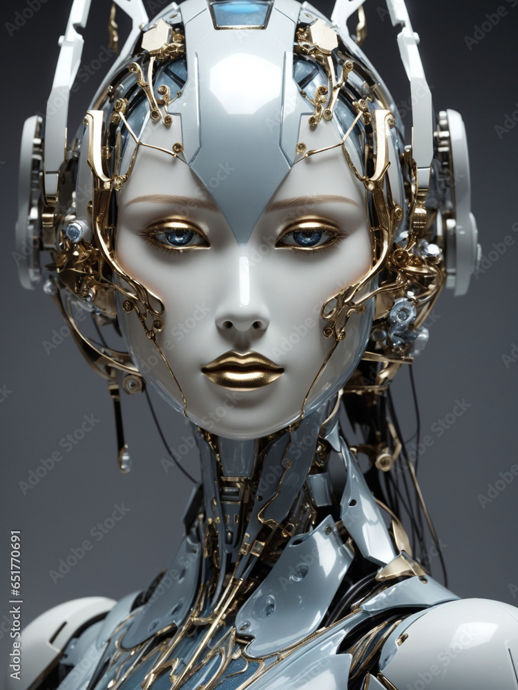 Futuristic woman robot Futuristic woman robot