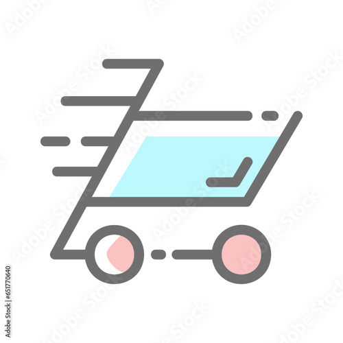 cart trolley purchase e commerce colored icon logo
