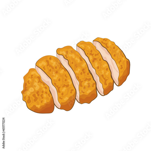 Chicken Nanban or Chicken Katsu Vector Illustration Logo