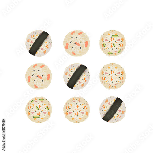 Korean Food Jumeok Bap Vector Illustration Logo photo