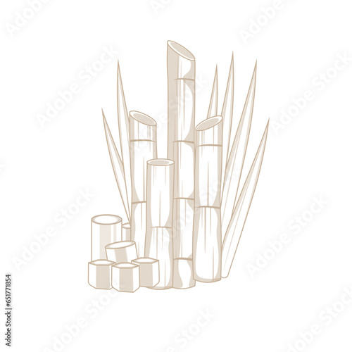 Sugarcane Line art Cartoon Illustration Logo