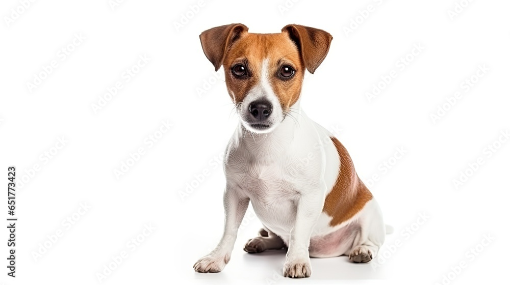old jack russell terrier sit isolated  on white