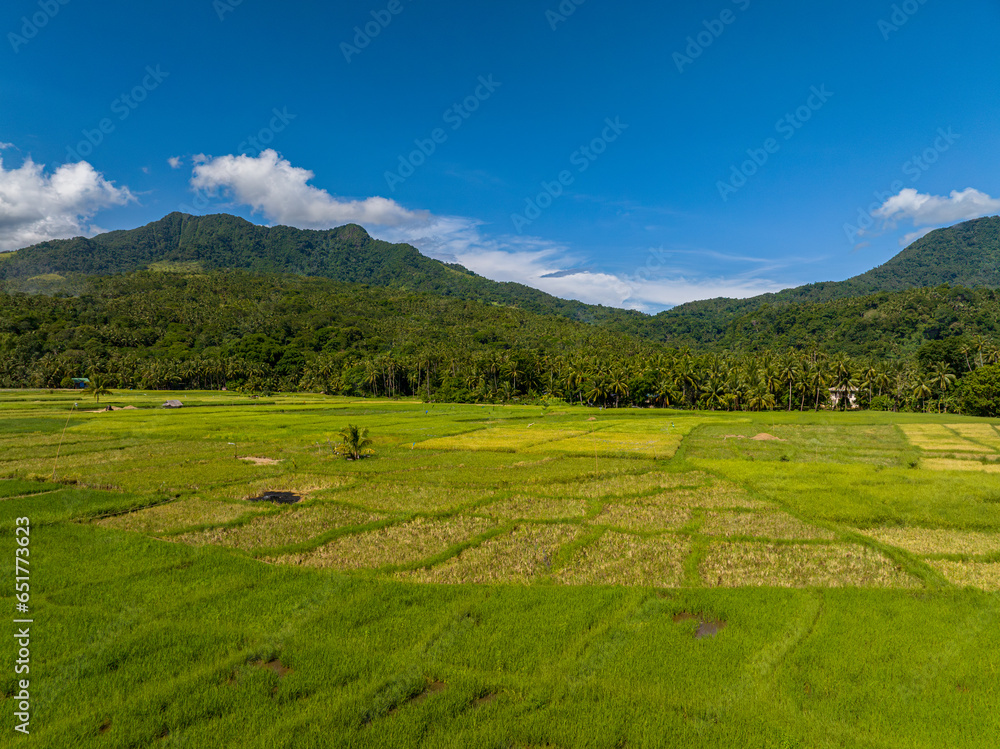 Agricultural land in mountainside of Camiguin Island. Philippines.