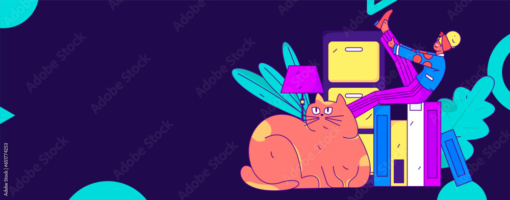 Home indoor character scene flat vector concept operation hand drawn illustration Home indoor character scene flat vector concept operation hand drawn illustration
