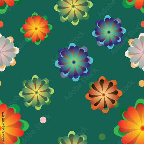 Colorful abstract floral semaless vector illustration background and pattern. photo