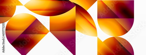 Serene gradient template. Circles and triangles mingle in minimalist perfection. Gentle fusion of forms and hues creates balanced yet captivating backdrop, embodying modern sophistication