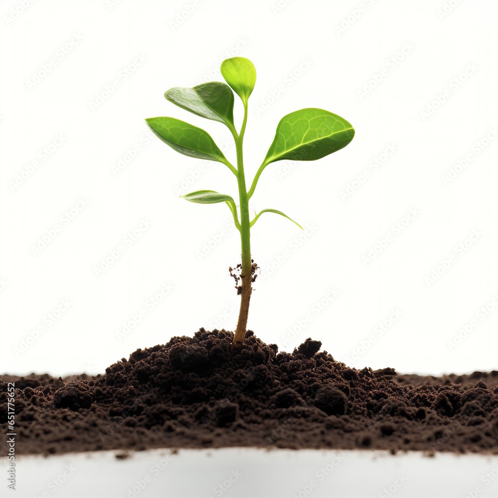 A close-up of a plant seedling, symbolizing growth and renewal, isolated on a white background. A close-up of a plant seedling, symbolizing growth and renewal, isolated on a white background.