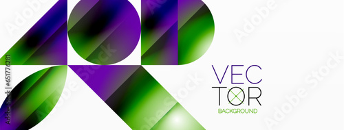 Serene gradient template. Circles and triangles mingle in minimalist perfection. Gentle fusion of forms and hues creates balanced yet captivating backdrop, embodying modern sophistication