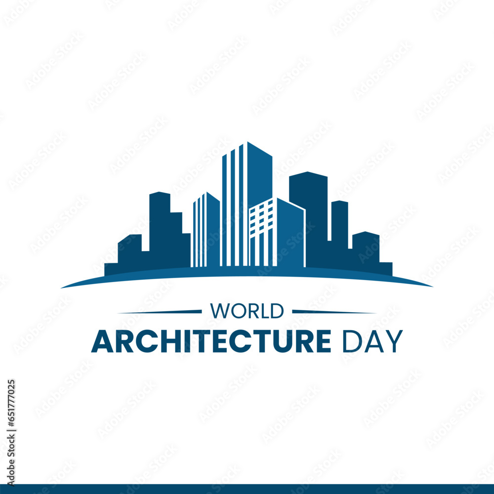 Architecture Building cityscape logo flat minimalist design suitable for world architecture day