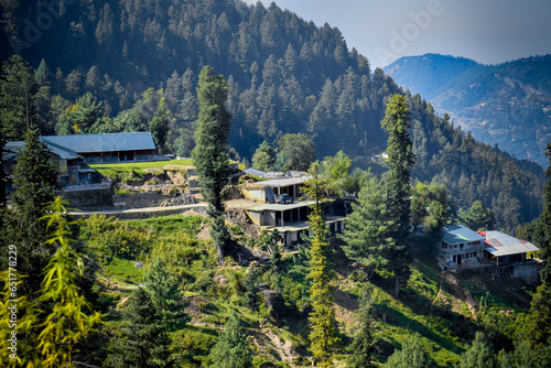 House view on top of Mountains off Murree-NathiaGali Pakistan photo