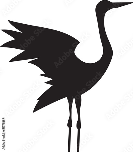 Crane bird Vector silhouette illustration