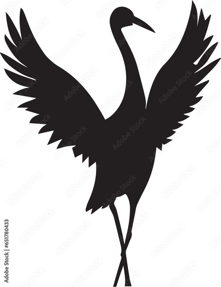 Fototapeta premium Crane bird Vector silhouette illustration