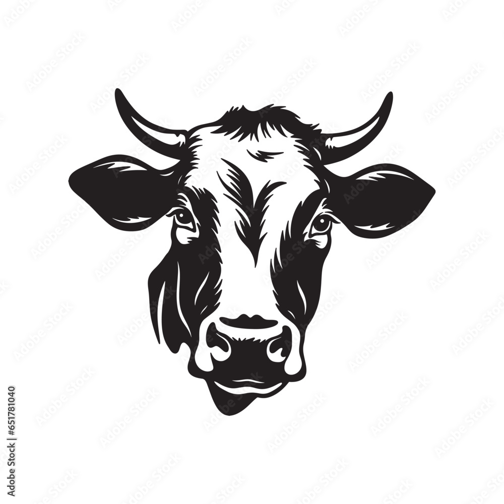 cow head logo silhouette vector cow head logo silhouette vector