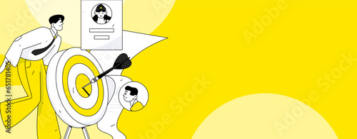 Personnel doing job interview flat vector concept operation hand drawn illustration