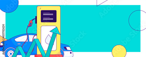 Vector Internet operation hand-drawn illustration of people getting discounts for refueling their cars