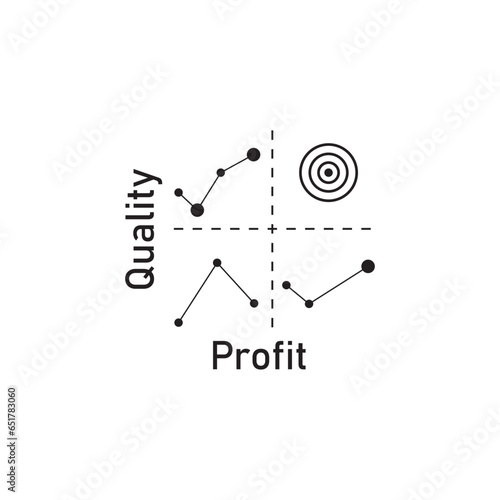 quadrant concept  diagram  logo illustration