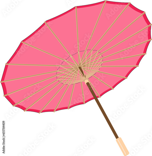 Japan  Chinese traditional umbrella vector illustration. Baba Nyonya  Chinese classic umbrella