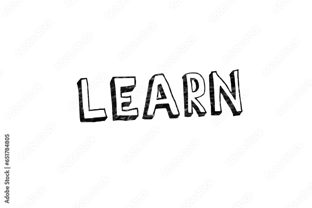 Digital png illustration of learn text on transparent background Digital png illustration of learn text on transparent background
