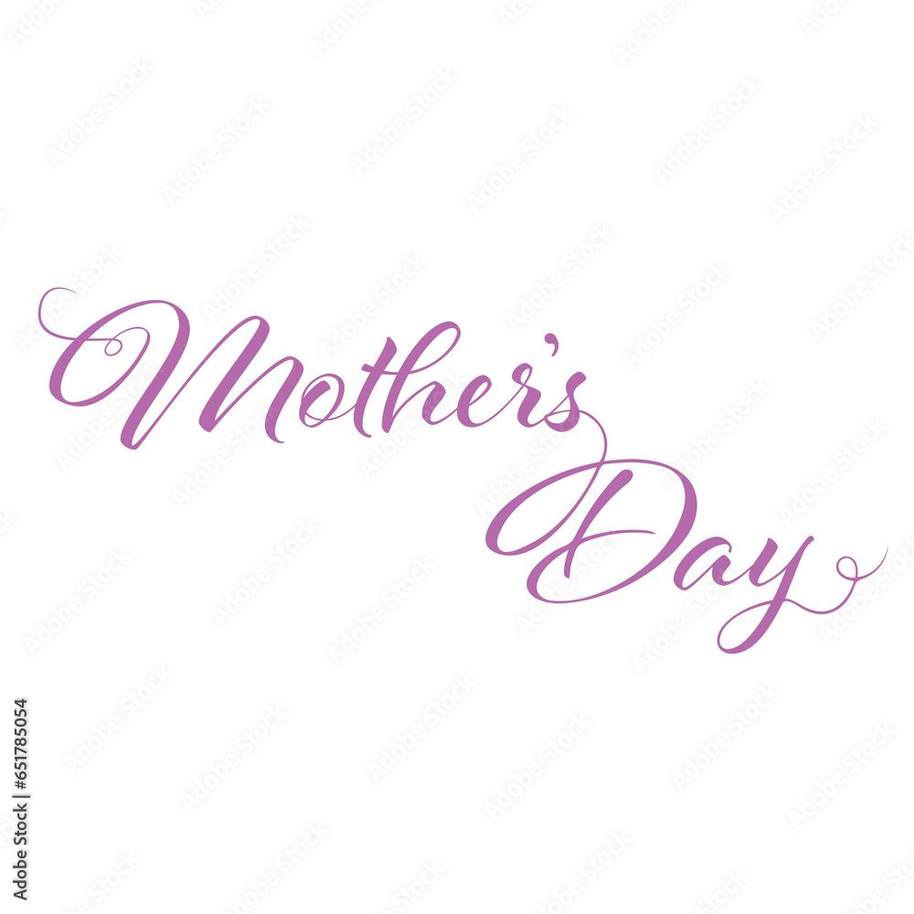 Digital png purple text of mother's day on transparent background