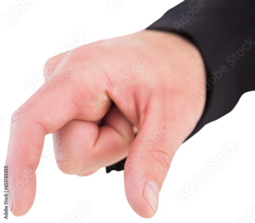 Digital png photo of man s hand showing something on transparent background