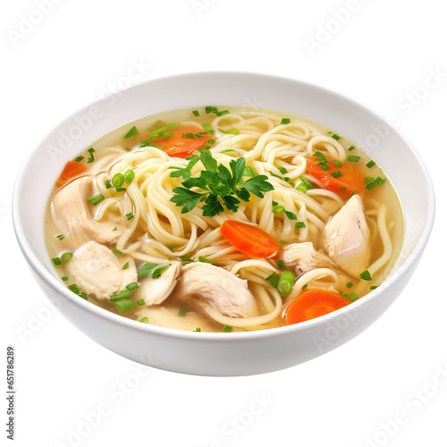 chicken soup with vegetable isolated on transparent background Remove png, Clipping Path