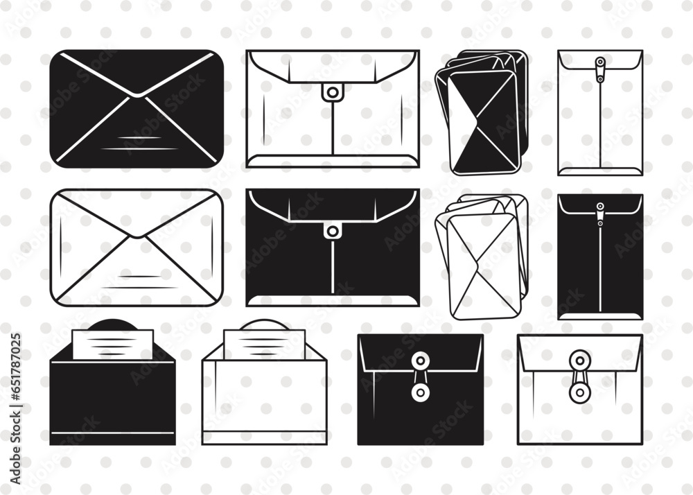 Vetor de Envelope Silhouette, Envelope SVG, Mail Svg, Post Svg, Letter