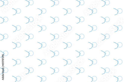 Digital png illustration of blue pattern of repeated shapes on transparent background