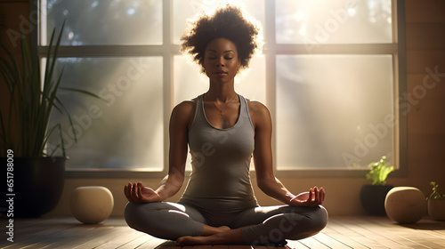 Woman Doing Yoga and Meditation