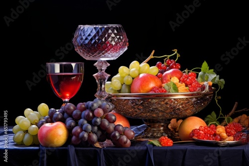 Grape-studded Glassware: A Refreshing Display of Fresh Fruits