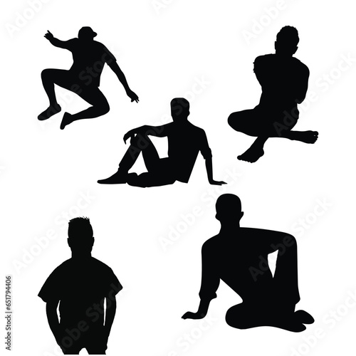 A collection of homeless people silhouette