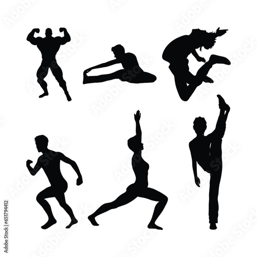 People silhouettes in various sports.