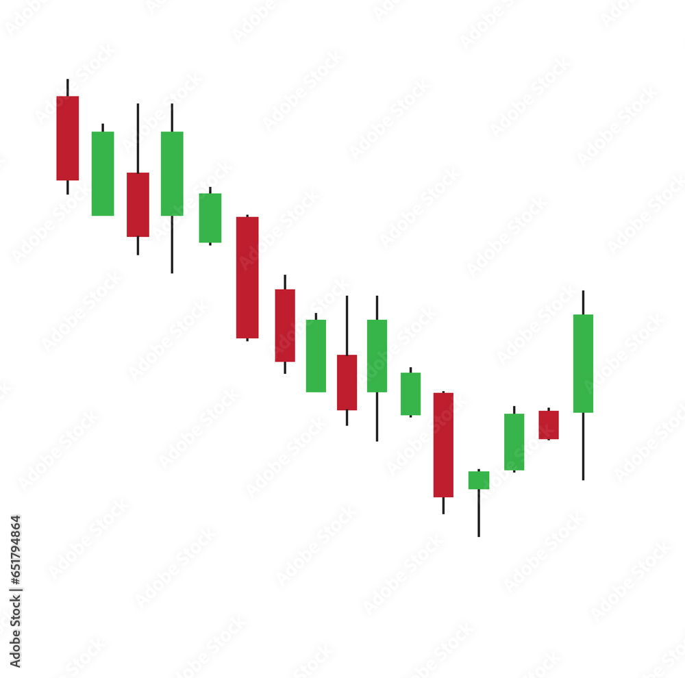 Stock market candlestick chart vector illustration.