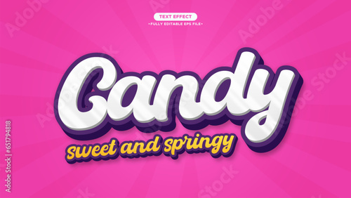 candy sweet and springy vector text effect. fully editable font and text