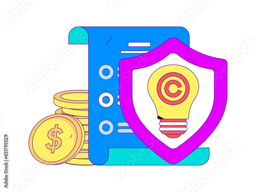 Protect intellectual property flat vector concept operation hand drawn illustration